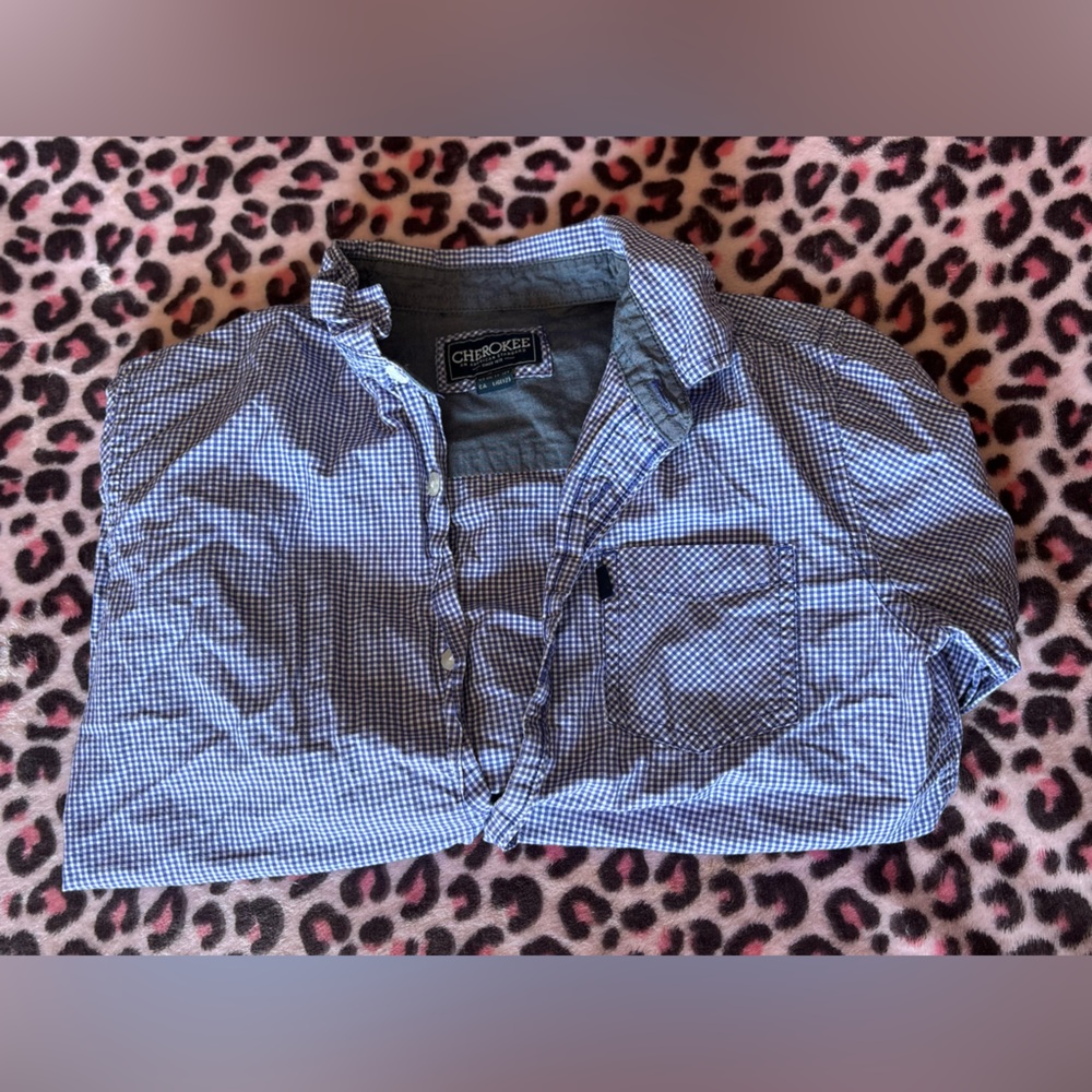 Cherokee Blue and White Gingham Shirt